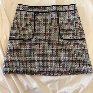 Loft Multi Colored Tweed Shift Skirt